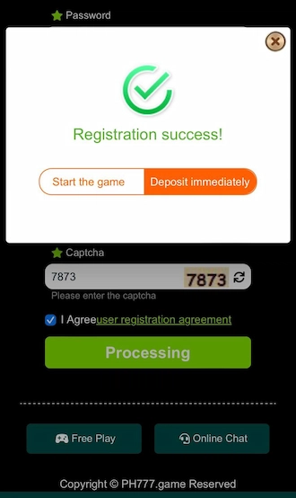 Step 3: Click Register and confirm successful registration