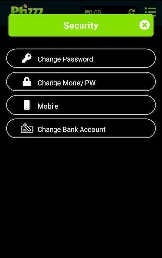 Step 1: select Change Money PW